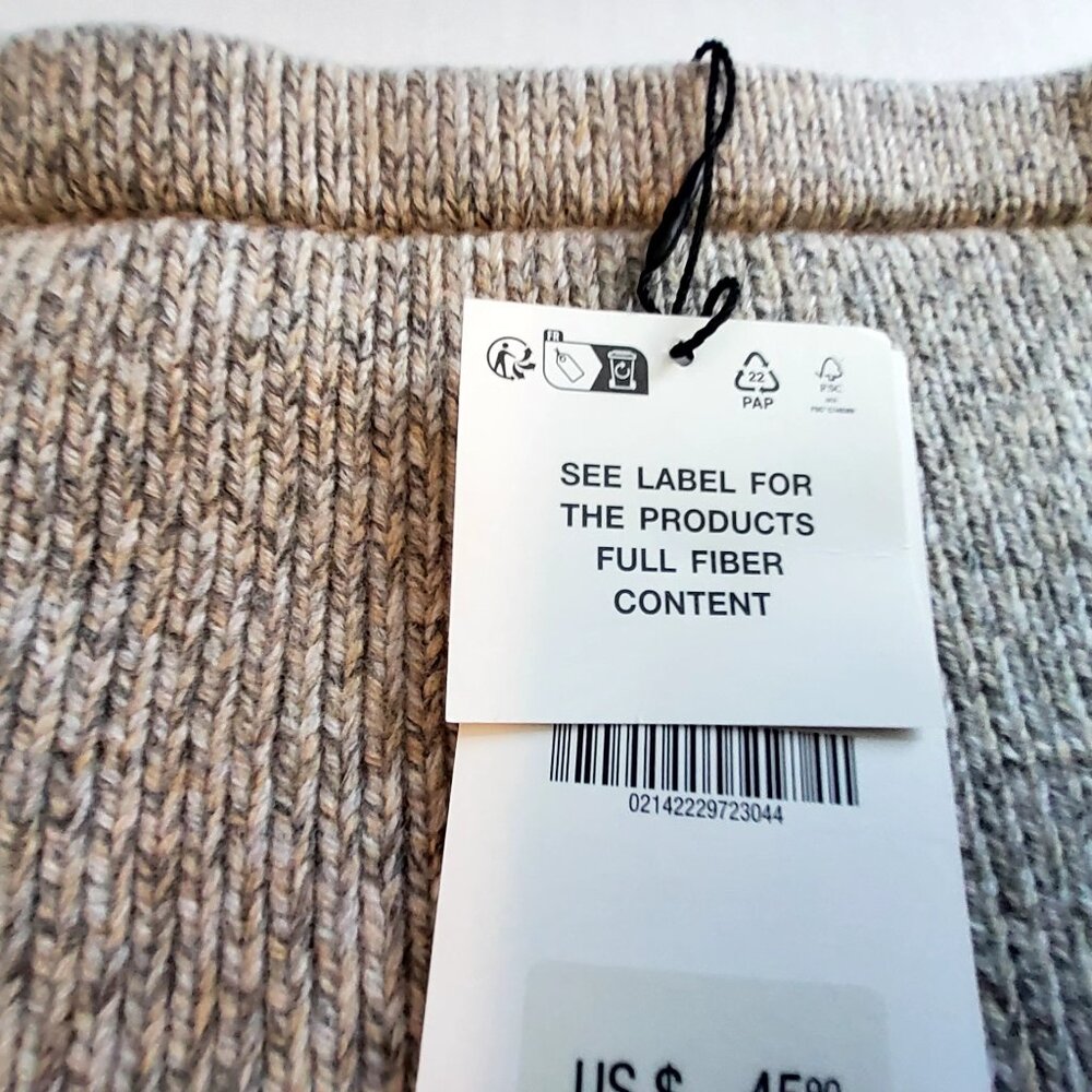 Zara Womens Wool-Blend Ribbed Mini Skirt Size Large Gray Beige New With Tags - Picture 6 of 10